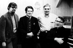 David Borden, Gordon Mumma, Robert Moog, and David Tudor