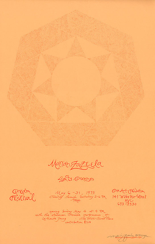 marian zazeela poster designs for the dream house, la monte young